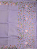 Tussar fancy saree allover checks with embroidery border and attached blouse