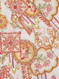 FABRIC ONLY White color crape fabric with allover embroidery - per meter