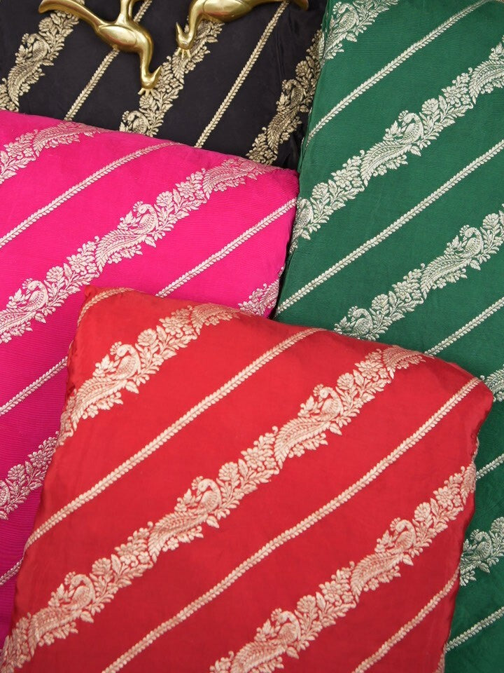 FABRIC ONLY Black color dola silk fabric - per meter