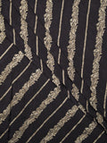 FABRIC ONLY Black color dola silk fabric - per meter