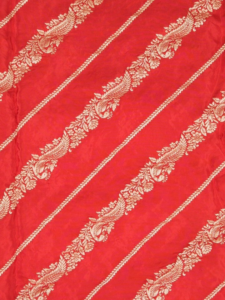 FABRIC ONLY Red color dola silk fabric - per meter