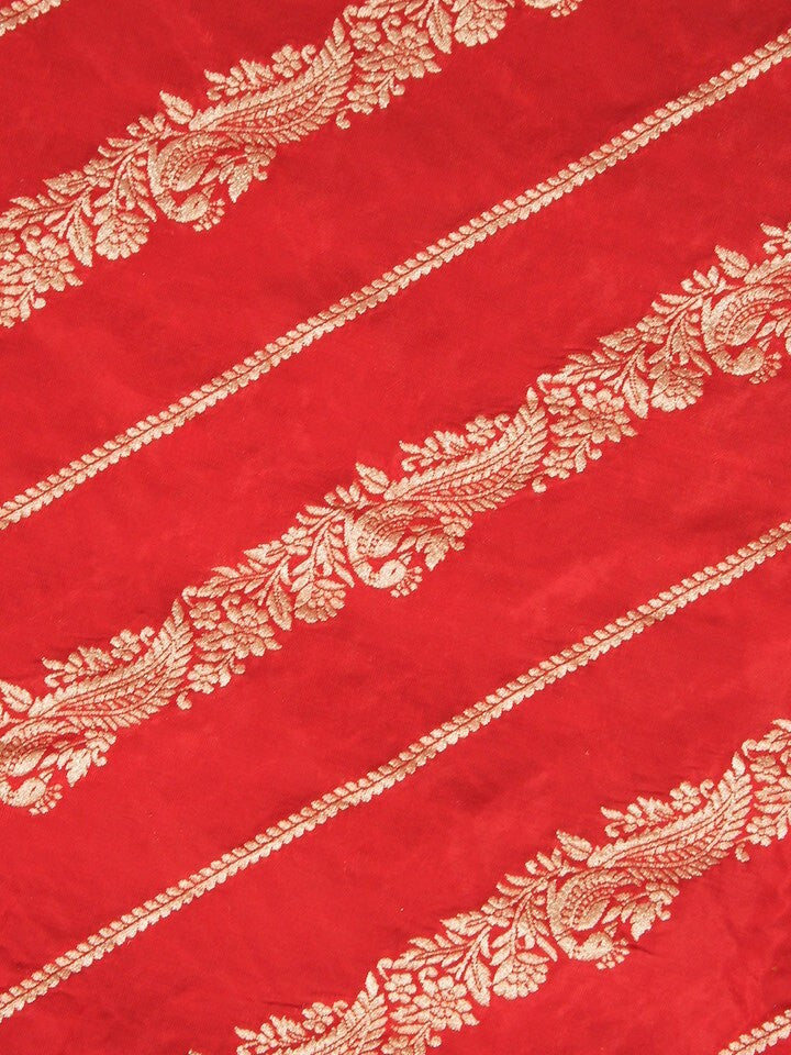 FABRIC ONLY Red color dola silk fabric - per meter