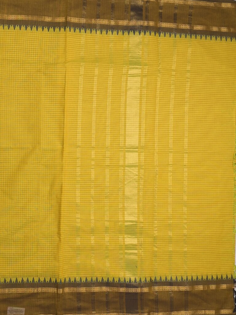 Kanchi cotton plain saree with zari border with attached self blouse