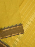 Kanchi cotton plain saree with zari border with attached self blouse