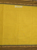 Kanchi cotton plain saree with zari border with attached self blouse