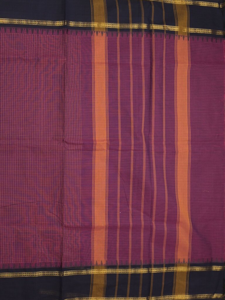 Kanchi cotton plain saree with zari border with attached self blouse