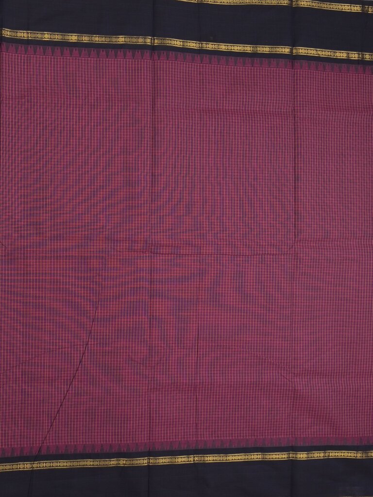Kanchi cotton plain saree with zari border with attached self blouse