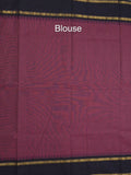 Kanchi cotton plain saree with zari border with attached self blouse