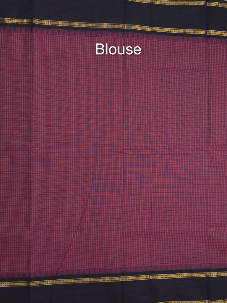 Kanchi cotton plain saree with zari border with attached self blouse