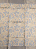 Banaras digital print fancy sarees half white color allover prints & zari border with short pallu and contrast blouse