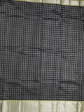 Mangalagiri fancy saree black color allover zari checks & kaddi border with contrast pallu and plain blouse