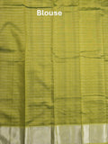 Mangalagiri fancy saree black color allover zari checks & kaddi border with contrast pallu and plain blouse