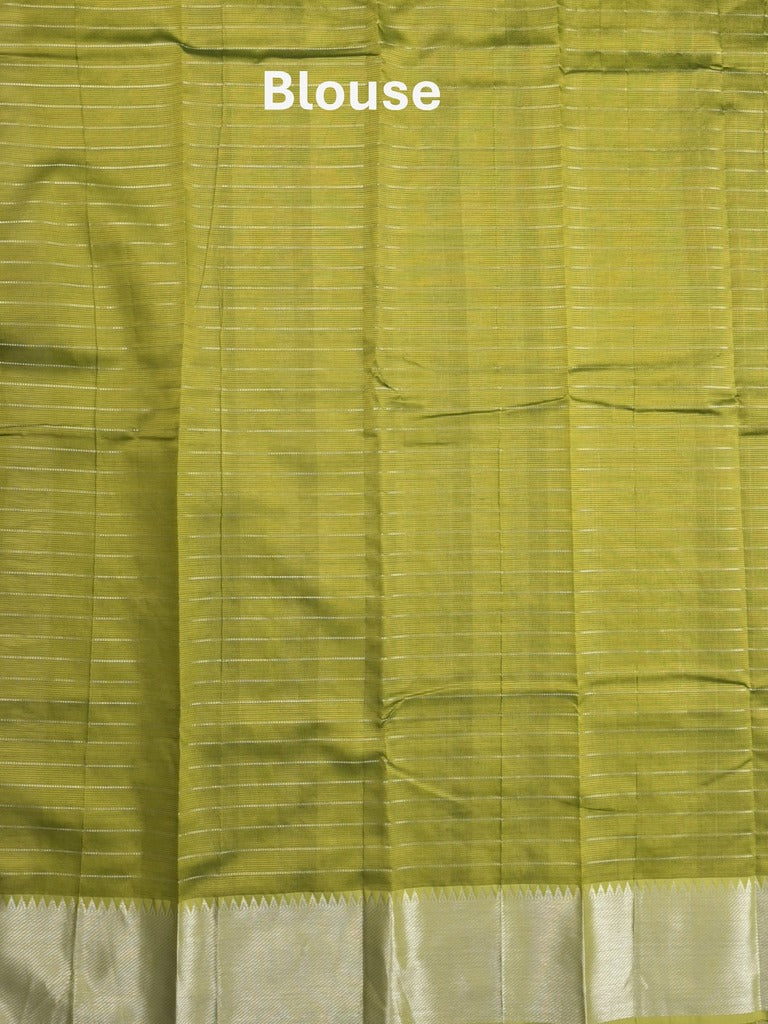 Mangalagiri fancy saree black color allover zari checks & kaddi border with contrast pallu and plain blouse