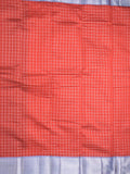 Mangalagiri fancy saree red color allover zari checks & kaddi border with contrast pallu and plain blouse
