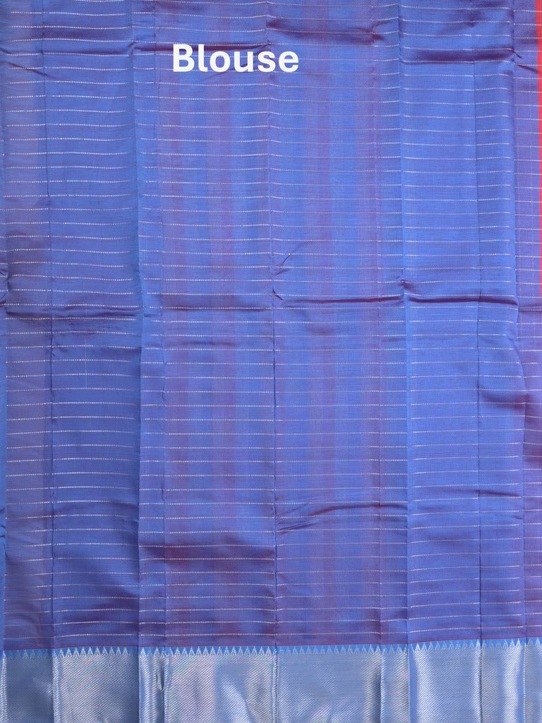 Mangalagiri fancy saree cherry pink color allover zari checks & kaddi border with contrast pallu and plain blouse