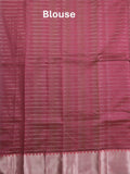 Mangalagiri fancy saree olive green color allover zari checks & kaddi border with contrast pallu and plain blouse