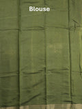 Maheshwari fancy saree mustard yellow color allover prints & zari border with contrast printed pallu and blouse