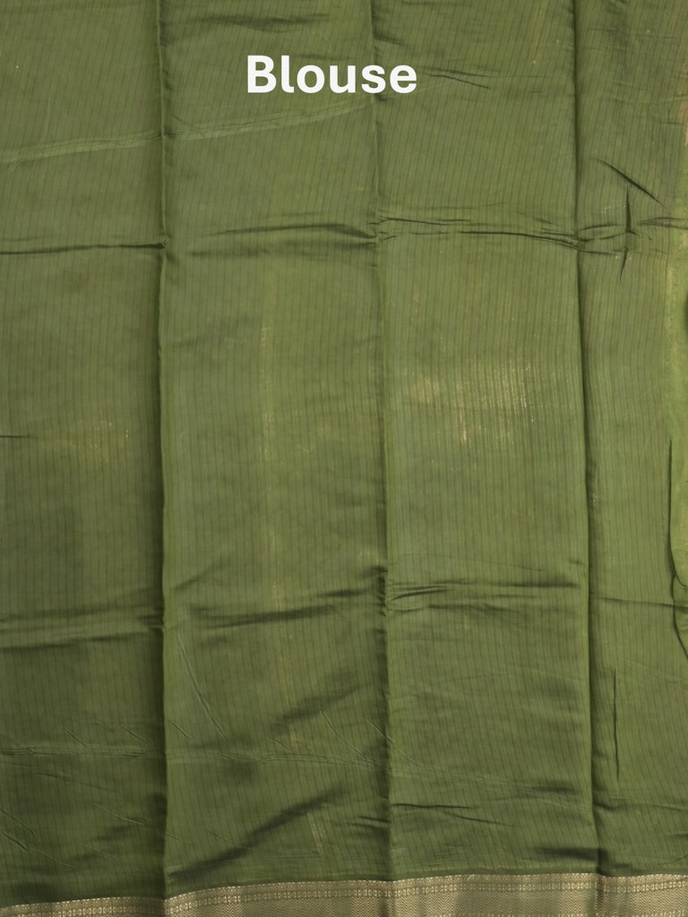 Maheshwari fancy saree mustard yellow color allover prints & zari border with contrast printed pallu and blouse