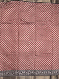 Maheshwari fancy saree maroon color allover prints & zari border with contrast printed pallu and blouse