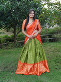 Green color banaras lehenga set with dupatta