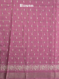 Dola silk fancy saree light pink color allover prints & zari border with printed pallu and attached blouse