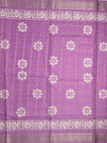 Dola silk fancy saree purple color allover prints & zari border with printed pallu and attached blouse