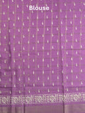 Dola silk fancy saree purple color allover prints & zari border with printed pallu and attached blouse