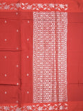 Raw mango fancy saree red color allover zari motifs & zari border with rich pallu and attached blouse