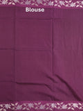 Raw mango fancy saree dark wine color allover zari motifs & zari border with rich pallu and attached blouse