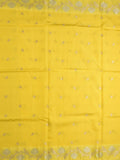 Raw mango fancy saree yellow color allover zari motifs & zari border with rich pallu and attached blouse