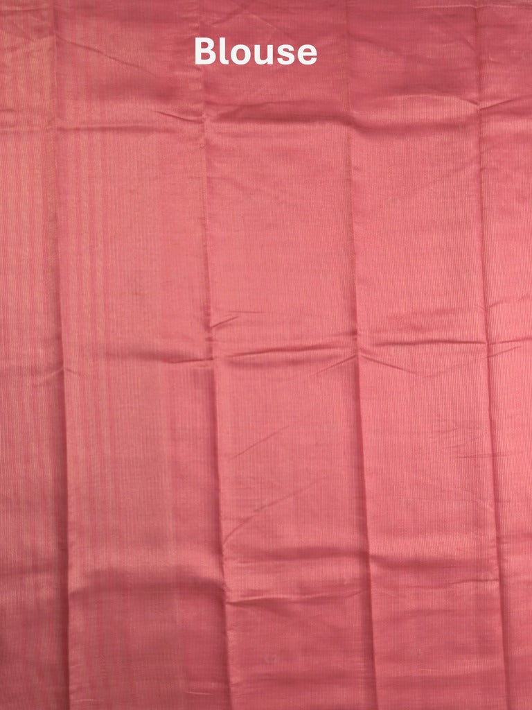 Dupion fancy saree pink color allover zari motifs & zari border with short pallu and attached blouse