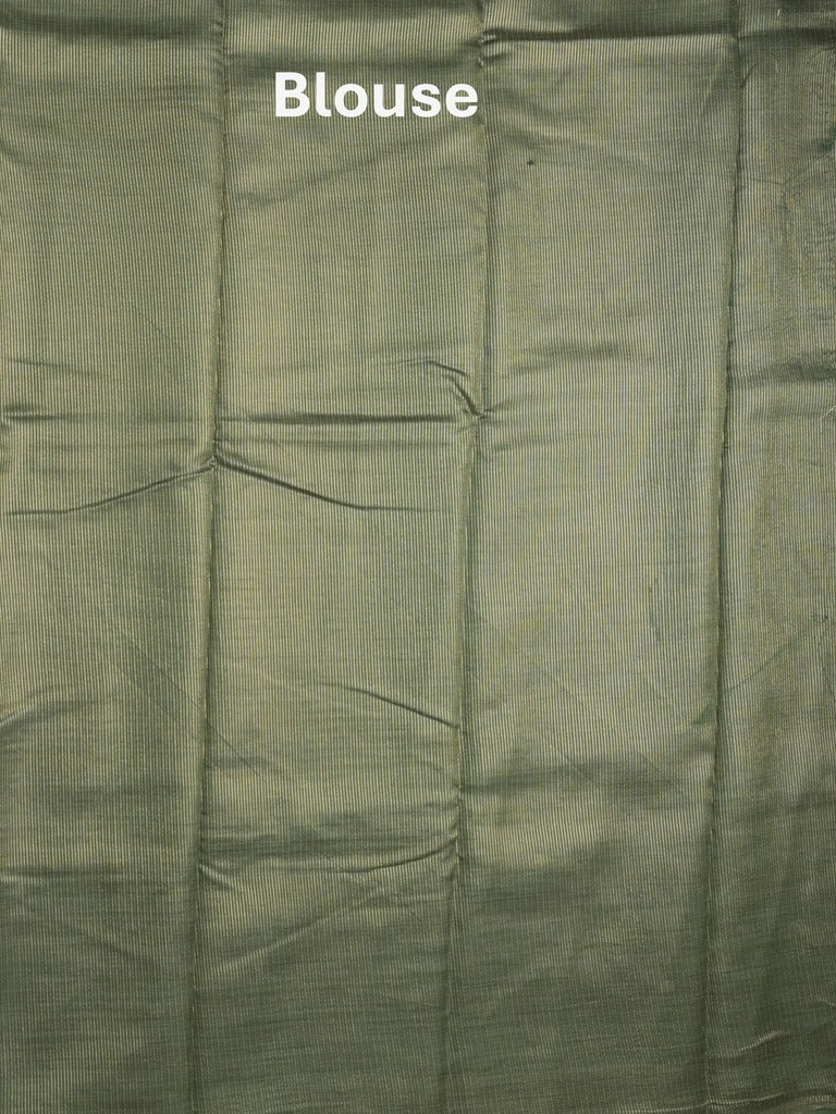 Dupion fancy saree bottle green color allover zari motifs & zari border with short pallu and attached blouse