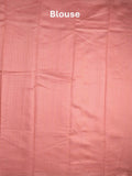 Dupion fancy saree baby pink color allover zari motifs & zari border with short pallu and attached blouse