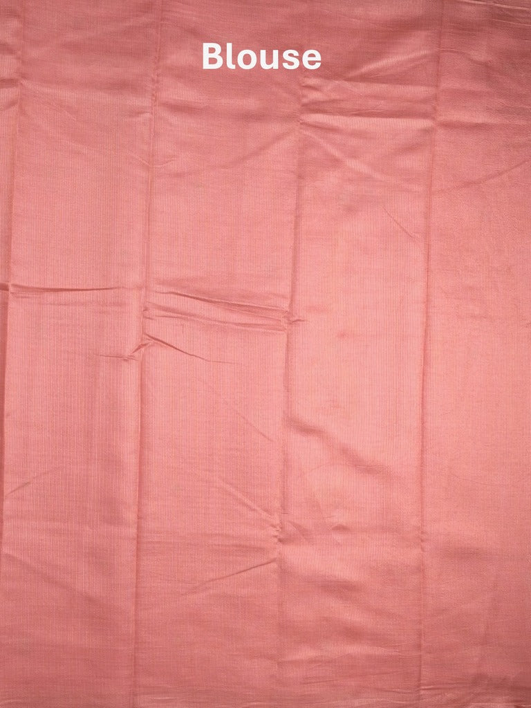 Dupion fancy saree baby pink color allover zari motifs & zari border with short pallu and attached blouse