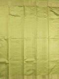 Dupion fancy saree light parrot green color allover zari motifs & zari border with short pallu and attached blouse