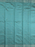 Dupion fancy saree sky blue color allover zari motifs & zari border with short pallu and attached blouse