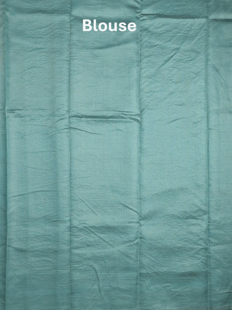 Dupion fancy saree sky blue color allover zari motifs & zari border with short pallu and attached blouse