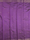 Dupion fancy saree violet color allover zari motifs & zari border with short pallu and attached blouse