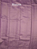 Dupion fancy saree violet color allover zari motifs & zari border with short pallu and attached blouse