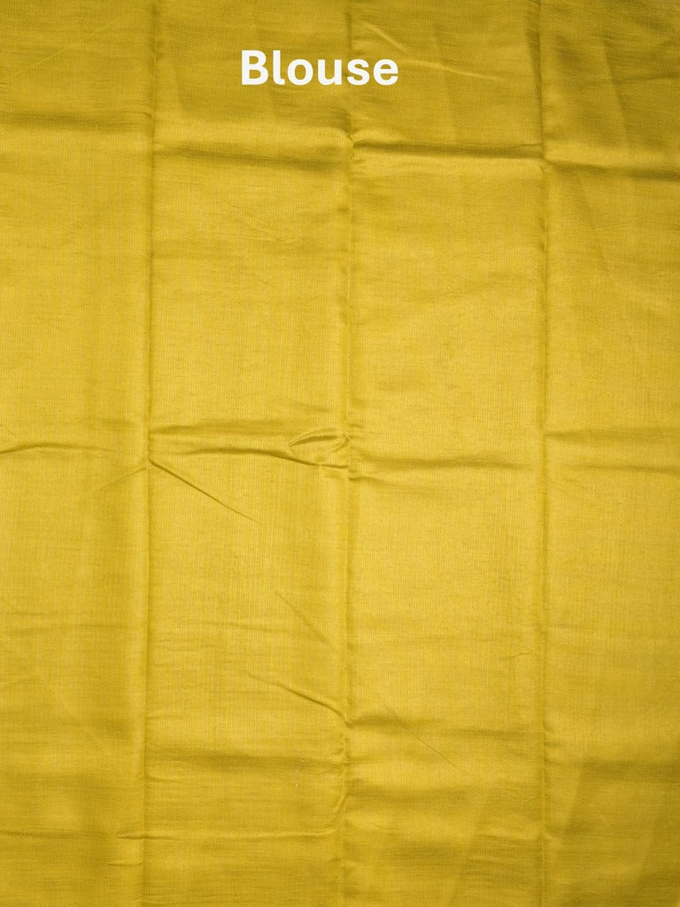 Dupion fancy saree golden yellow color allover zari motifs & zari border with short pallu and attached blouse