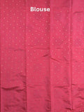Dupion fancy saree pink color allover zari weaves & zari border with short pallu and attached blouse