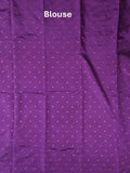 Dupion fancy saree purple color allover zari weaves & zari border with short pallu and attached blouse