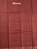 Maheshwari fancy saree mustard yellow color allover prints & zari border with printed pallu and plain blouse