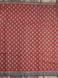 Maheshwari fancy saree red color allover prints & zari border with printed pallu and plain blouse