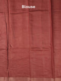 Maheshwari fancy saree mustard yellow color allover prints & zari border with printed pallu and plain blouse