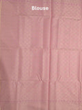 Chanderi fancy saree pink color allover weaves & zari border with short pallu and brocade blouse