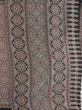 Tussar fancy printed saree with printed border and attached contrast blouse