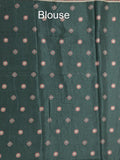 Tussar fancy printed saree with printed border and attached contrast blouse