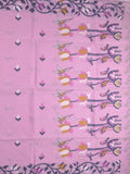 Jamdani cotton saree light purple color allover weaves & weaving border with weaving pallu and plain blouse