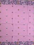 Jamdani cotton saree light purple color allover weaves & weaving border with weaving pallu and plain blouse